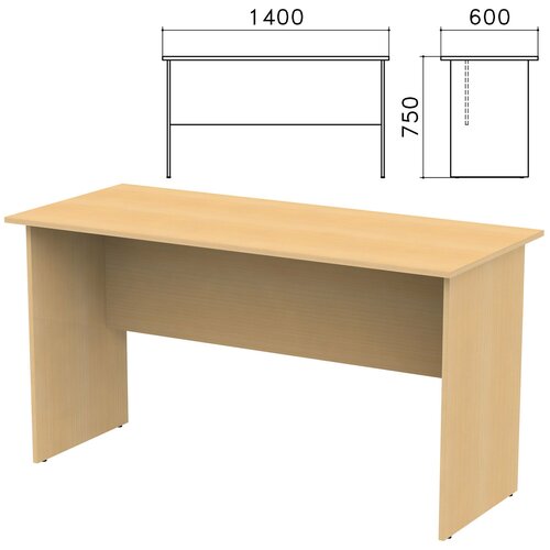 Стол письменный канц 1400х600х750 мм, цвет бук невский (СК21.10)