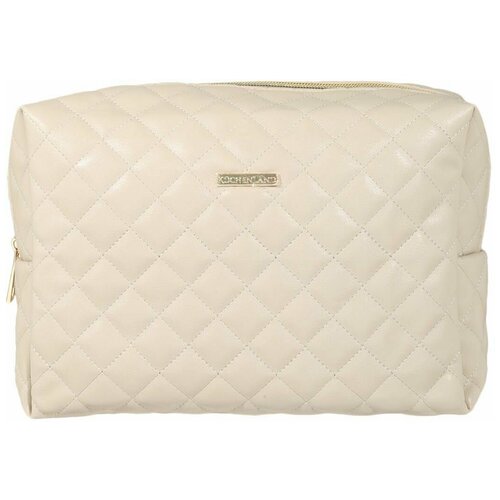 фото Косметичка kuchenland, 27х17 см, стеганая, полиуретан, бежевая, quilted