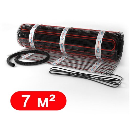 Теплый пол электрический нагревательный мат WarmCoin BLACK 7 мкв кабельный тёплый пол под плитку 5596₽