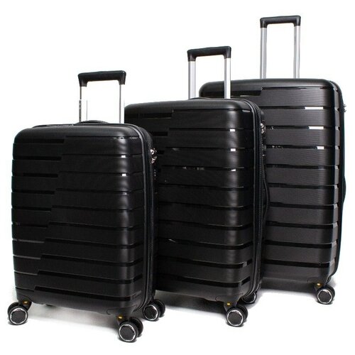 Impreza Shift – Набор чемоданов черного цвета со съемными колесами и расширением