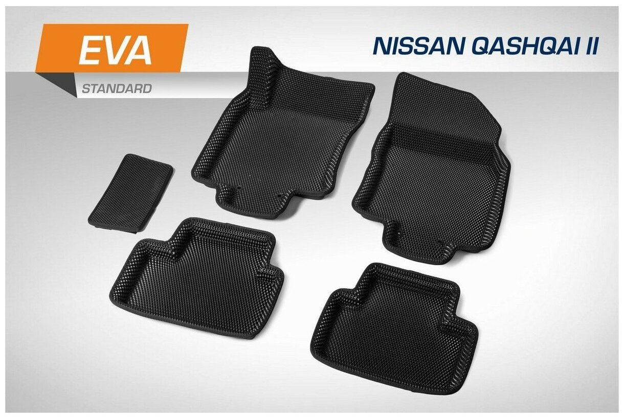 Коврики в салон авто AutoFlex EVA (ЭВА ЕВА) Business Nissan Qashqai (Ниссан Кашкай) II поколение 2015-2019 2019-н. в 5 частей с крепежом 2410301