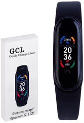 Умный браслет, умный фитнес браслет GCL G-1121, умный браслет с измерением давления и пульсометром, умный браслет с экраном, приложение Android IOS