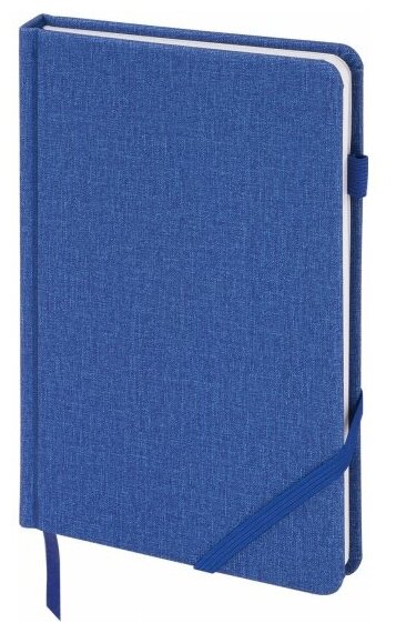 Ежедневник недатированный Brauberg А5 138x213 мм "Finest" под кожу, резинка, 136 л, синий