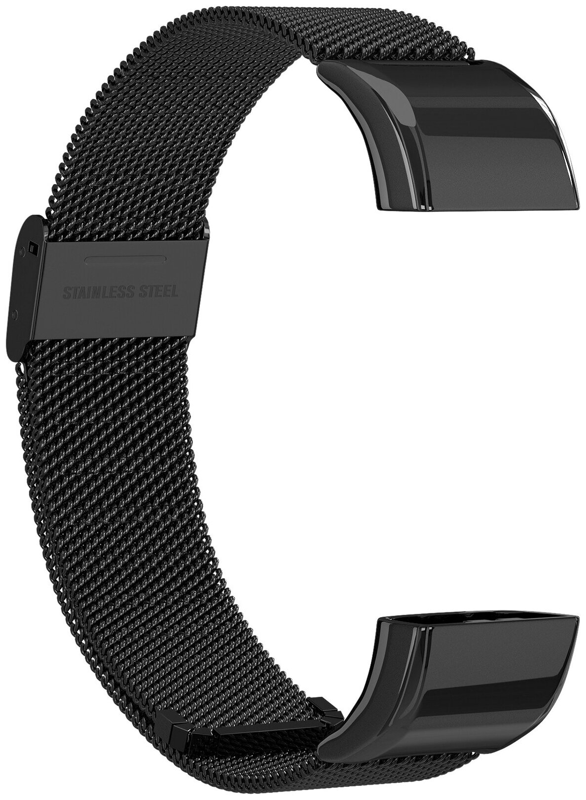 Ремешок стальной GSMIN Auri для фитнес браслета Honor Band 5 (Черный) — фото 2