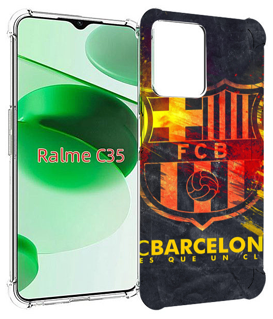 Чехол MyPads Барселона мужской для Realme C35 / Narzo 50A Prime задняя-панель-накладка-бампер