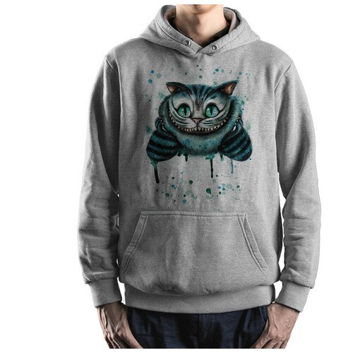 фото Толстовка / худи dream shirts чеширский кот - алиса в стране чудес мужской серый 52 размер