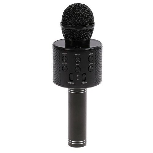 караоке микрофон wster ws 858 gold Микрофон для караоке LuazON LZZ-56, WS-858, 1800 мАч, чёрный