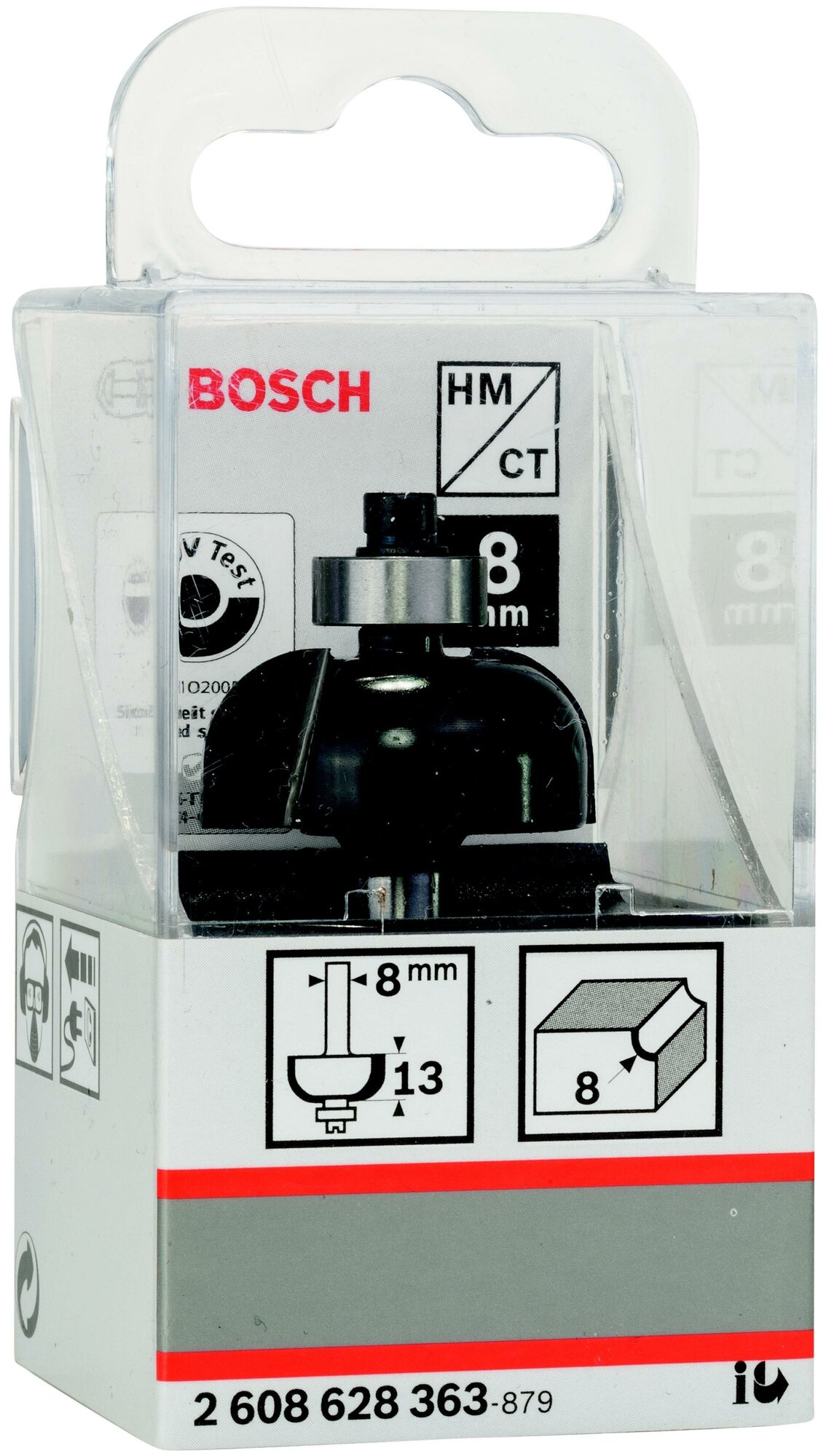 Фреза BOSCH галтельная 8/13/8мм 2608628363 1 шт.