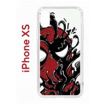 Чехол для iPhone X/XS Kruche Print Spider-Man Venom, противоударный силиконовый бампер с рисунком, пластиковая накладка с защитой камеры - изображение