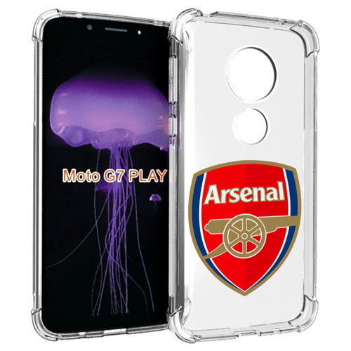 Чехол MyPads ФК Арсенал логотип для Motorola Moto G7 Play задняя-панель-накладка-бампер
