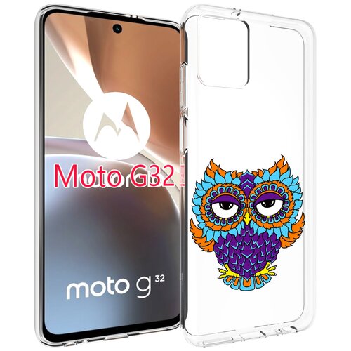 Чехол MyPads Цветная сова для Motorola Moto G32 задняя-панель-накладка-бампер