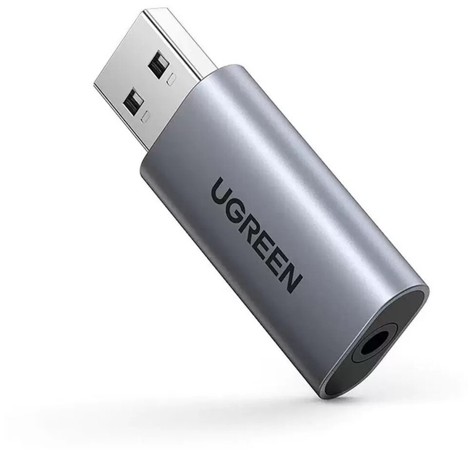 Внешняя USB звуковая карта UGREEN CM383 (80864) USB 2.0 to 3.5mm, аудио адаптер (Audio Adapter). Цвет: серый — купить в интернет-магазине по низкой цене на Яндекс Маркете