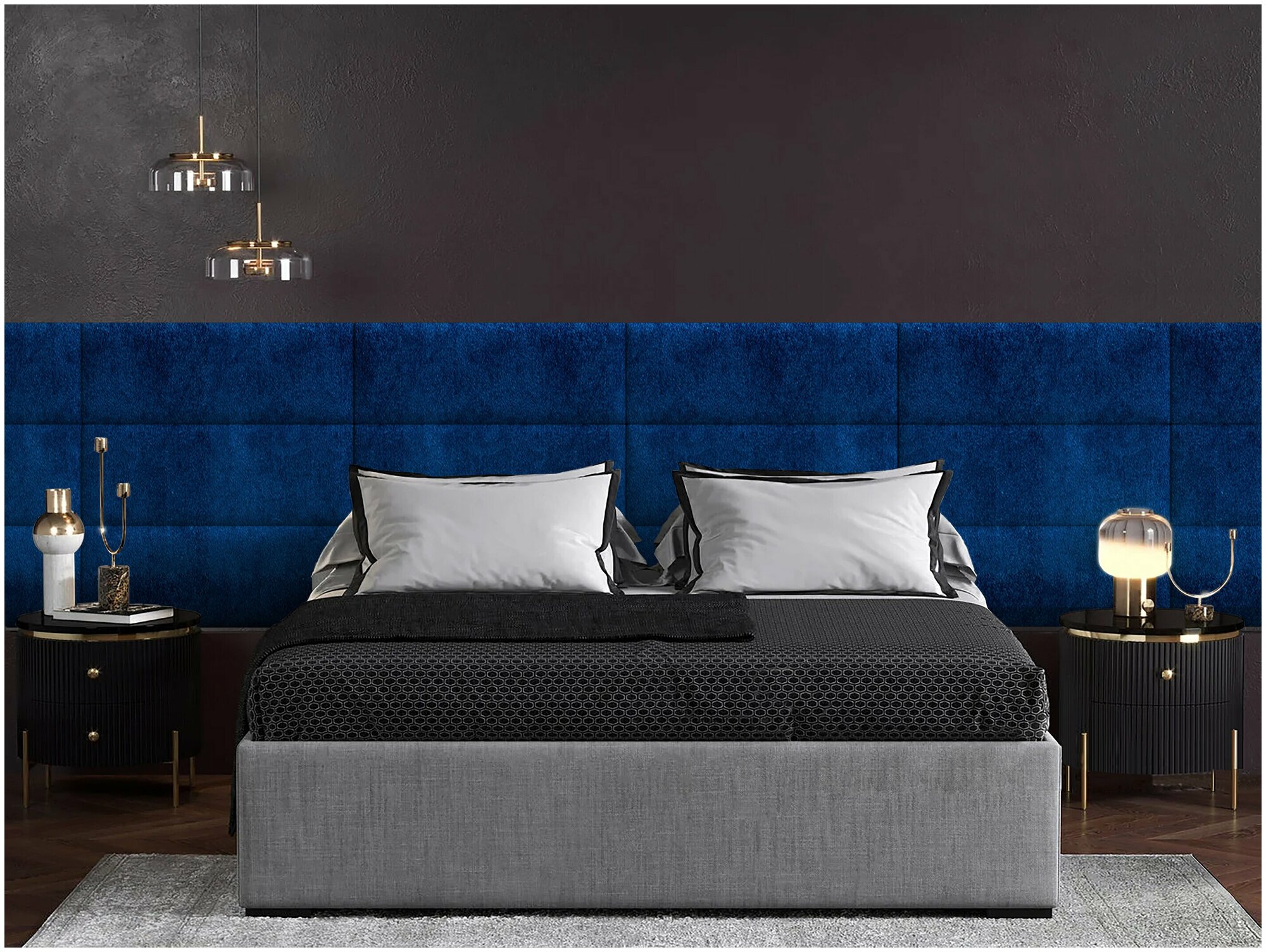 Панель кровати Velour Blue 30х80 см 1 шт.