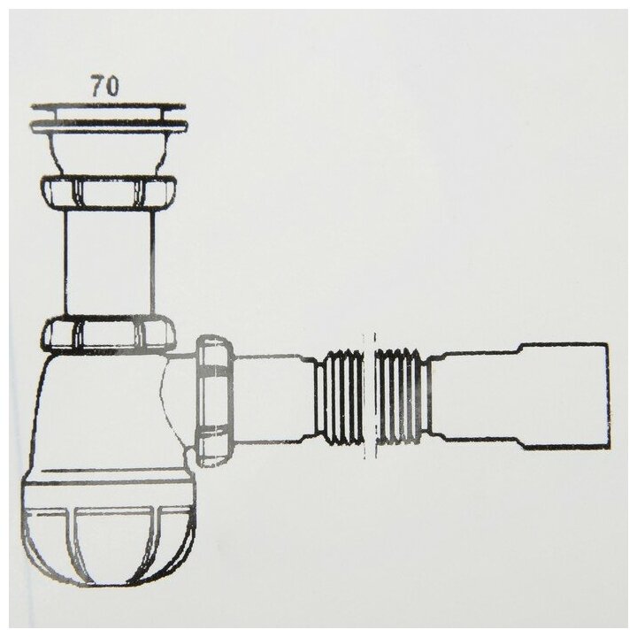 Сифон для мойки малый Aquant, 1 1/2" х 40 мм, с гибкой трубой 40х40/50 мм - фотография № 3