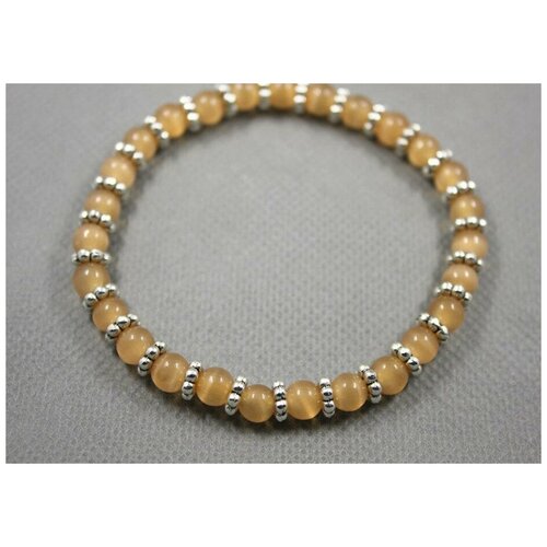 фото Handinsilver ( посеребриручку ) браслет из абрикосового камня кошачий глаз 6мм