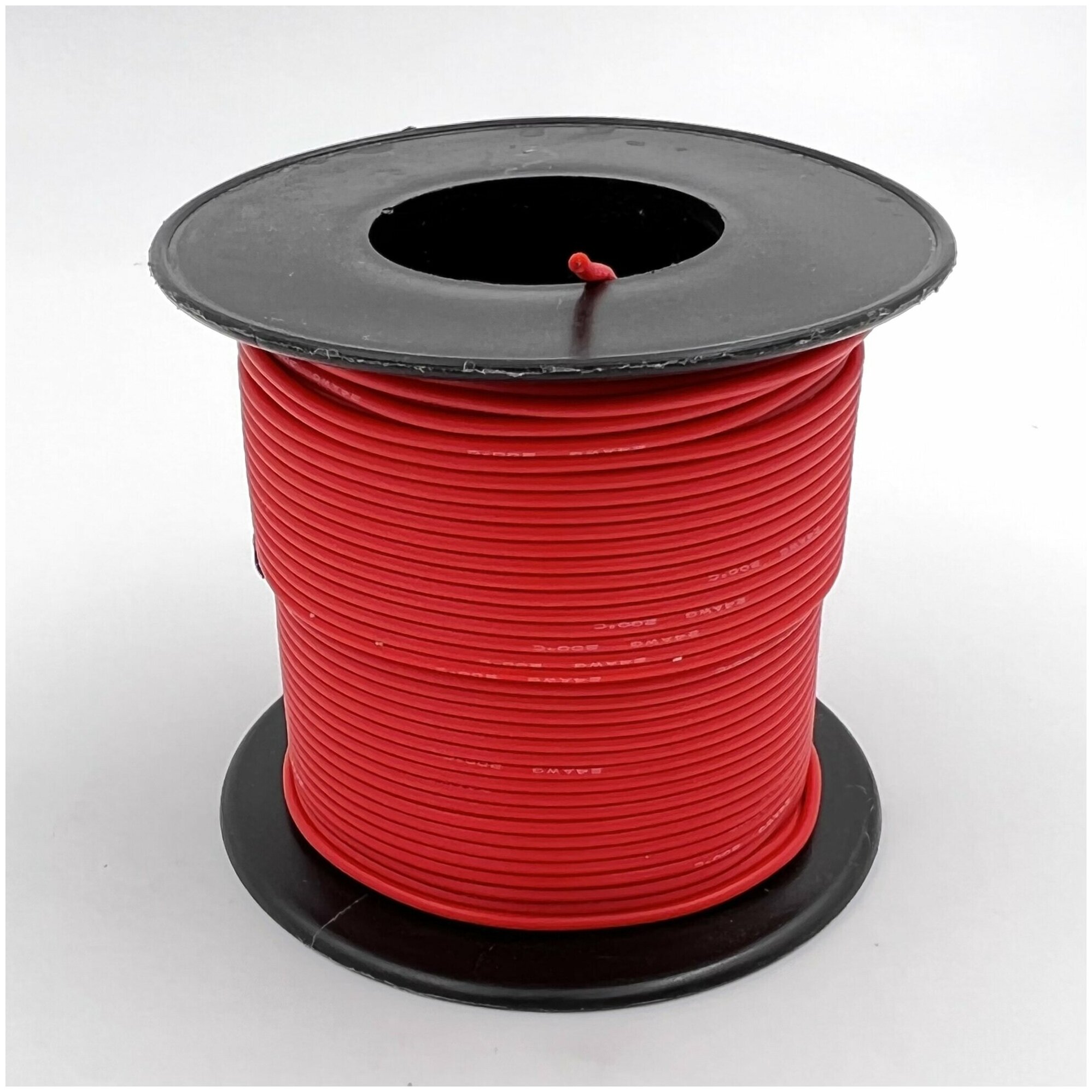 Медный провод 22AWG 5м 0,33 кв.мм (60*0,08мм) (красный, UL3135) в мягкой силиконовой изоляции - фотография № 4