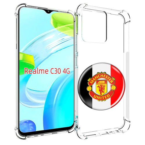 чехол mypads фк спартак 1 для realme c30 4g narzo 50i prime задняя панель накладка бампер Чехол MyPads фк манчестер юнайтед мужской для Realme C30 4G / Narzo 50i Prime задняя-панель-накладка-бампер