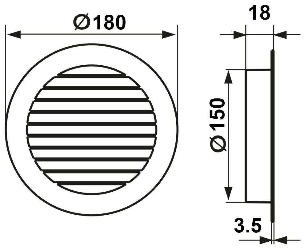 Решетка вентиляционная круглая D150 мм RAL1001 бежевый матовый - фотография № 3