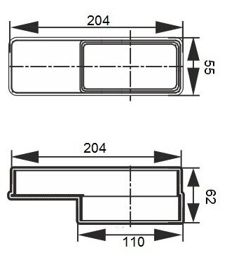 Переход ERA 511РП620П 60 мм 204 мм 55 мм 110 мм