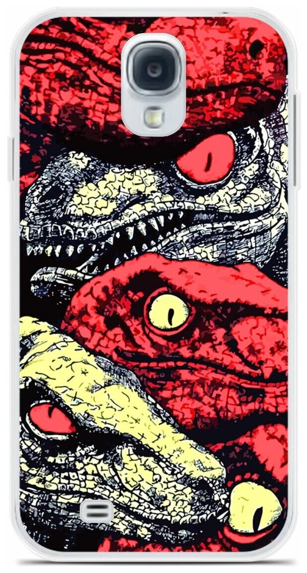 Силиконовый чехол на Samsung Galaxy S4 Динозавры / для Самсунг Галакси С4