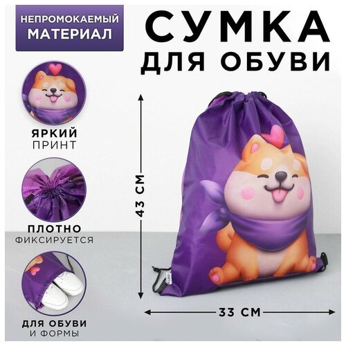 ArtFox Болоневая сумка для обуви Love siba, 33х43х0,5 см