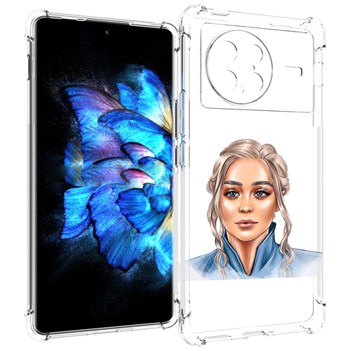 Чехол MyPads красивая-нарисованная-девушка-блондинка женский для Vivo X Note 5G задняя-панель-накладка-бампер