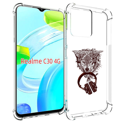 Чехол MyPads дикий волк для Realme C30 4G / Narzo 50i Prime задняя-панель-накладка-бампер