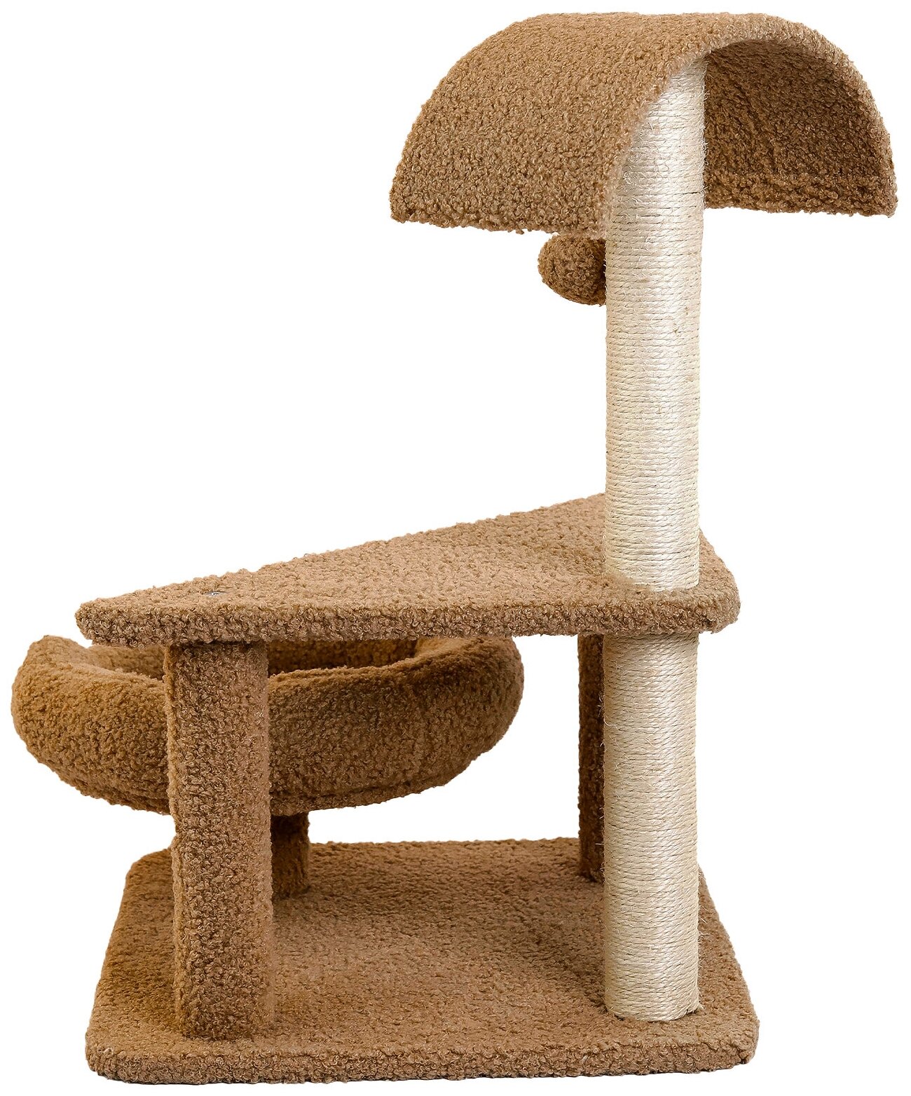 Дом-когтеточка для кошек, "Не Один Дома" Карри, коричневый, 40,5х40,5х62 см - фотография № 2