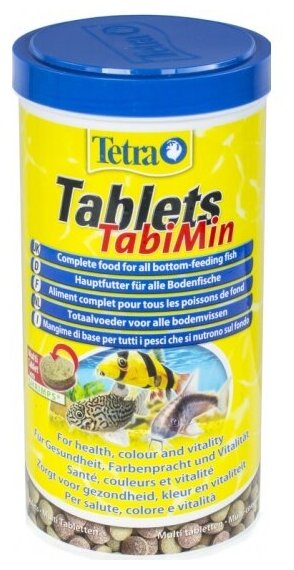 TETRA TABLETS TABIMIN корм таблетки для донных рыб (2050 т) - фотография № 5