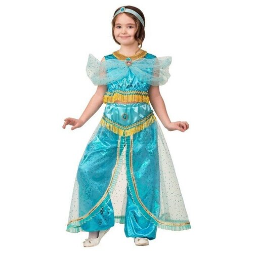 батик карнавальный костюм принцесса жасмин текстиль принт блуза шаровары р 32 рост 128 см Карнавальный костюм Принцесса Жасмин, текстиль-принт, блуза, шаровары, р. 30, рост 116 см
