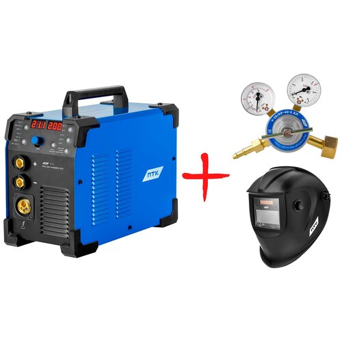 Сварочный полуавтомат ПТК мастер MIG 200 SYNERGY D77 Регулятор расхода газа и Сварочная маска Хамелеон 3070500₽