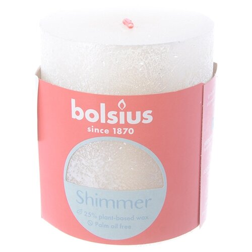 Свеча рустик Bolsius Shimmer 80/68 оксидно-синяя - время горения 35 часов