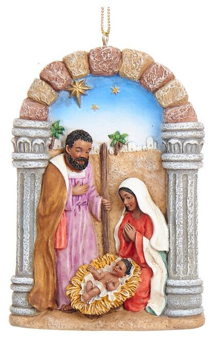 Kurts Adler Елочное украшение Вертеп - Рождение Христа из Назарета 10 см, подвеска E0201