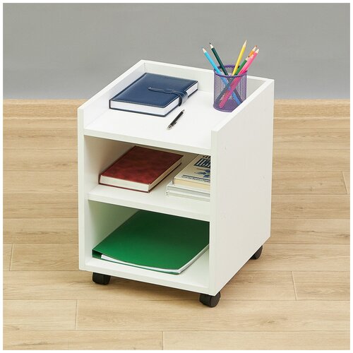 Тумба офисная открытая на колёсиках Филим 3W белая