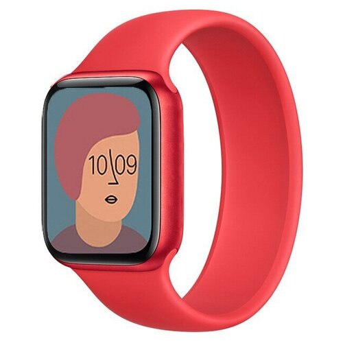 Ремешок сплошной Apple Watch series 1 2 3 -42mm 4 5 6 SE -44mm Эпл Вотч силиконовый спортивный без застежки размер M средний размер silicone strap силиконовый ремешок для apple watch watch 2 watch 3 42мм watch 4 44мм красный