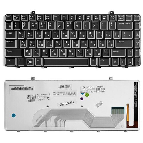 Клавиатура для ноутбука Dell Alienware M11x R1 R2 R3 P06T Series Плоский Enter Черная без рамки PN 0T3VFT PYTVX 2582₽
