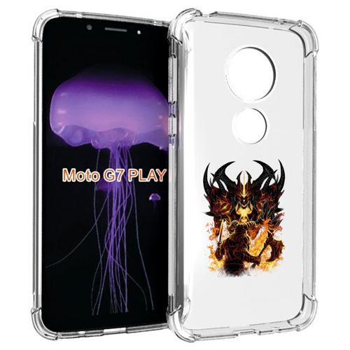 Чехол MyPads демон shadow fiend для Motorola Moto G7 Play задняя-панель-накладка-бампер