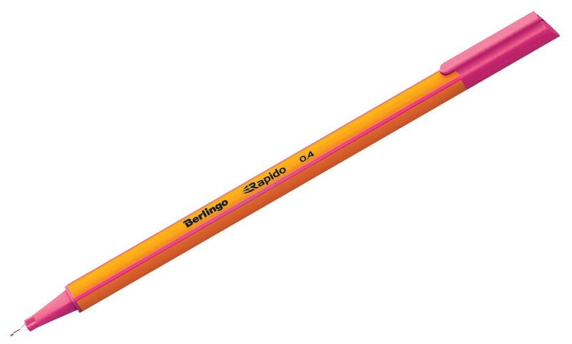 Ручка капиллярная Berlingo "Rapido" розовая 04мм трехгранная (арт. 255123)