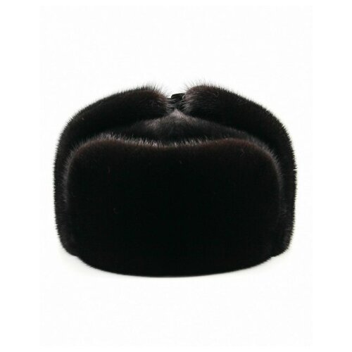 Шапка ушанка с импортной норки, размер 61, черный шапка ушанка мария зимняя шерсть подкладка размер 60 61 черный