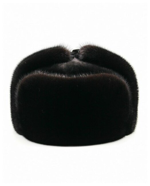 Шапка ушанка с импортной норки, размер 62, черный
