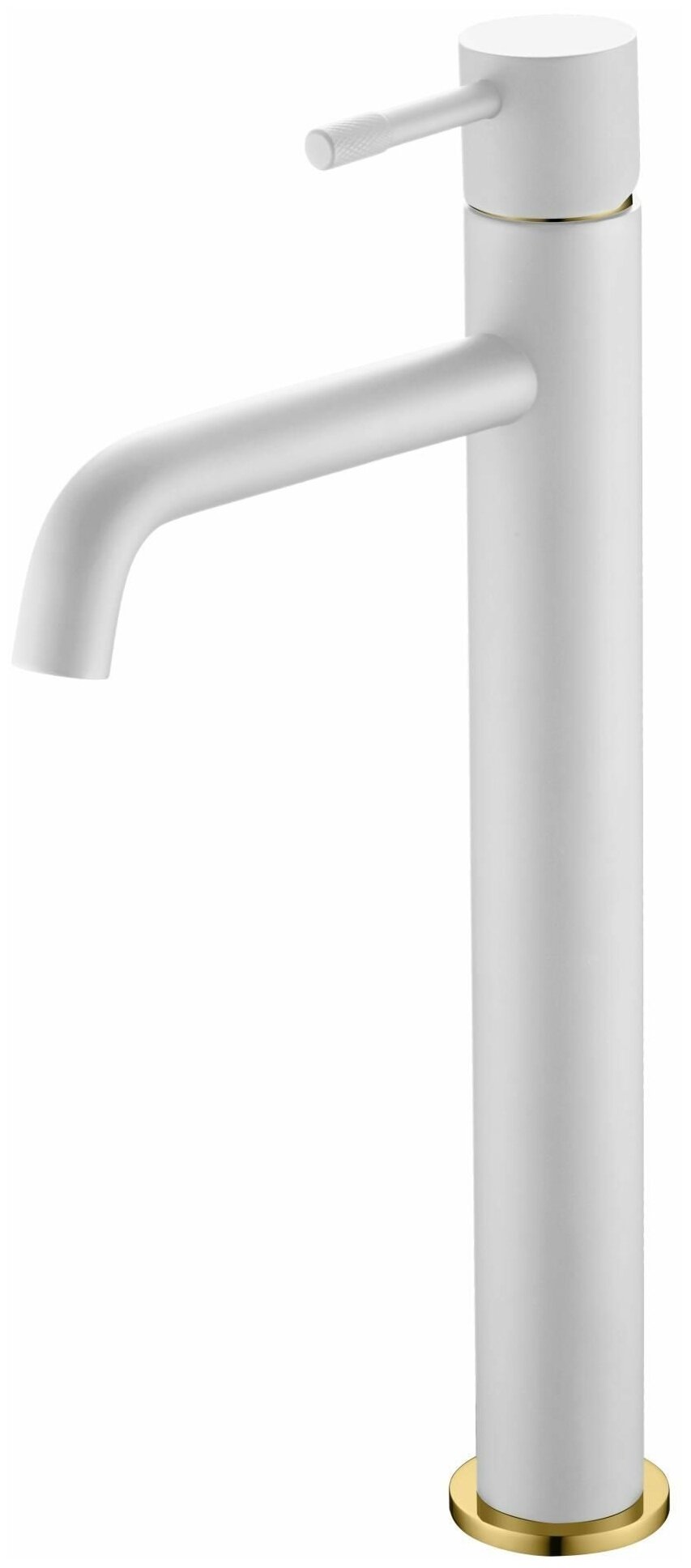 Смеситель для умывальника высокий, Boheme Uno. Белый Золото 462-WG.