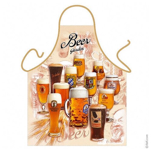 Фартук кухонный, мужской, для кухни с водооталкивающей пропиткой, с приколом 57х75 см, Принт Пиво, Grand Textil