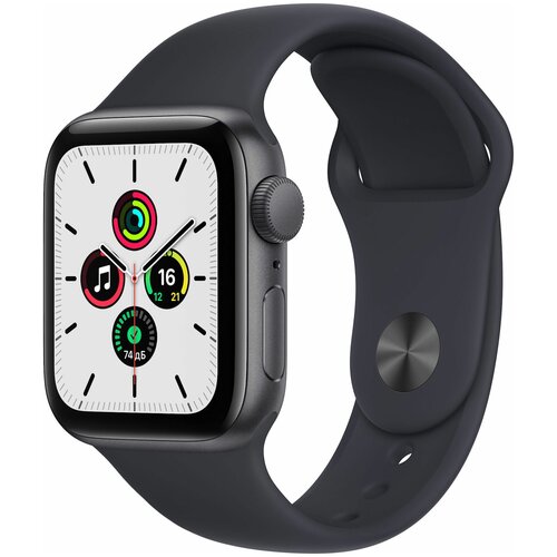 Apple Watch SE 44mm Space Gray Aluminum Case with Midnight Sport Band GPS Cellular 2308900₽