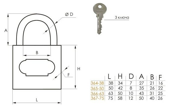 Замок навесной SOLLER 366-63HG 62 мм цилиндр из латуни - фотография № 6