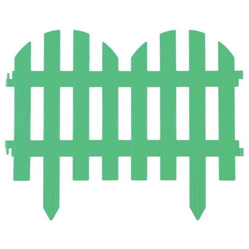 Забор декоративный пластмасса, Palisad, №4, 28х300 см, зеленый, ЗД04