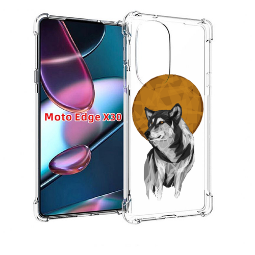 Чехол MyPads Лунный волк для Motorola Moto Edge X30 задняя-панель-накладка-бампер