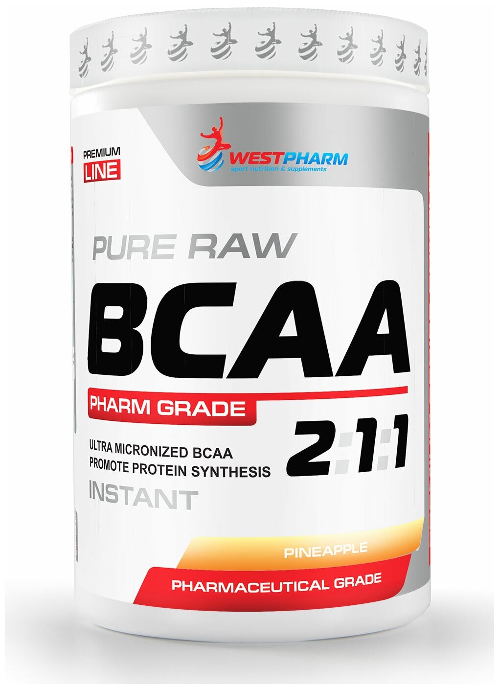 WestPharm BCAA 2:1:1 / БЦАА 2:1:1 порошок со вкусом Ананас / Незаменимые аминокислоты / Рост мышечной массы / Выносливости / 400 гр., 80 порций