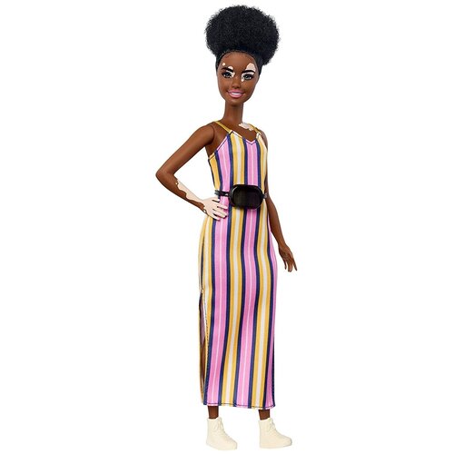 Кукла Барби Модная Штучка №135 (Barbie Fashionistas Doll #135 with Vitiligo and Curly Brunette Hair)