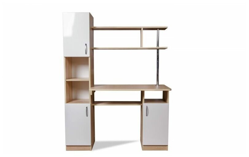 фото Компьютерный стол бител СК-7 Дуб Сонома/Белый