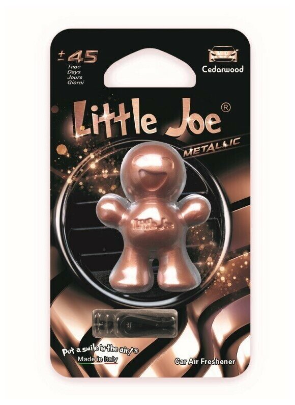 Ароматизатор для автомобиля в дефлектор улыбающийся человечек Little Joe Metallic, Кедр